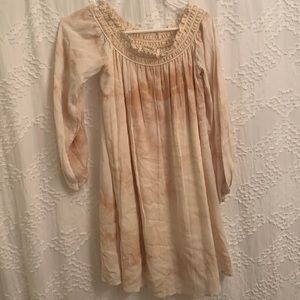 cream colored off the shoulder dress